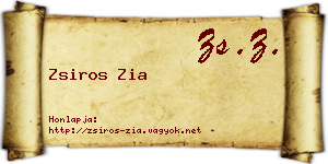 Zsiros Zia névjegykártya